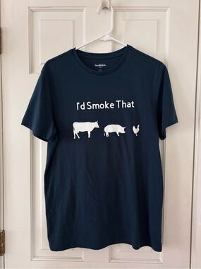 Goodfellow & Co Navy Graphic Tee with White BBQ Silhouettes